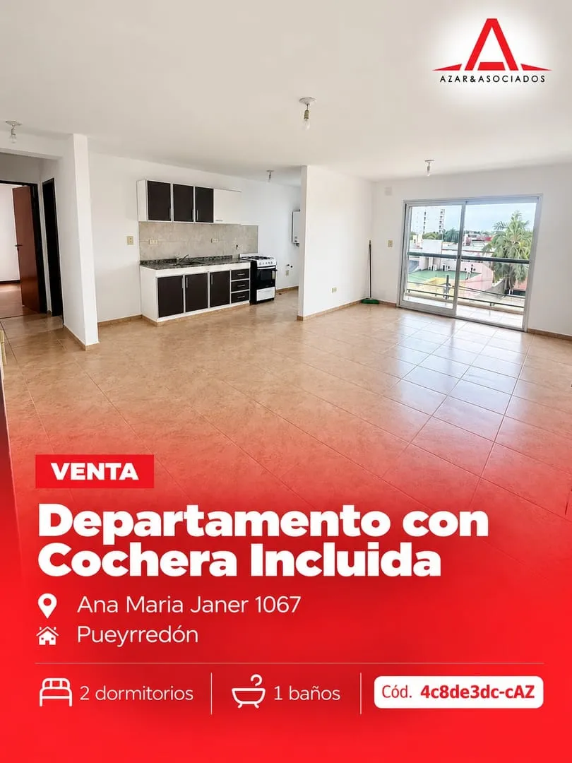 Venta departamento de 1 dormitorio con cochera, Ana María Janer 1067