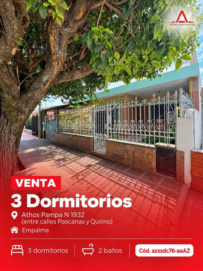 Casa de 3 dormitorios en venta - Athos Pampa 1932, Empalme