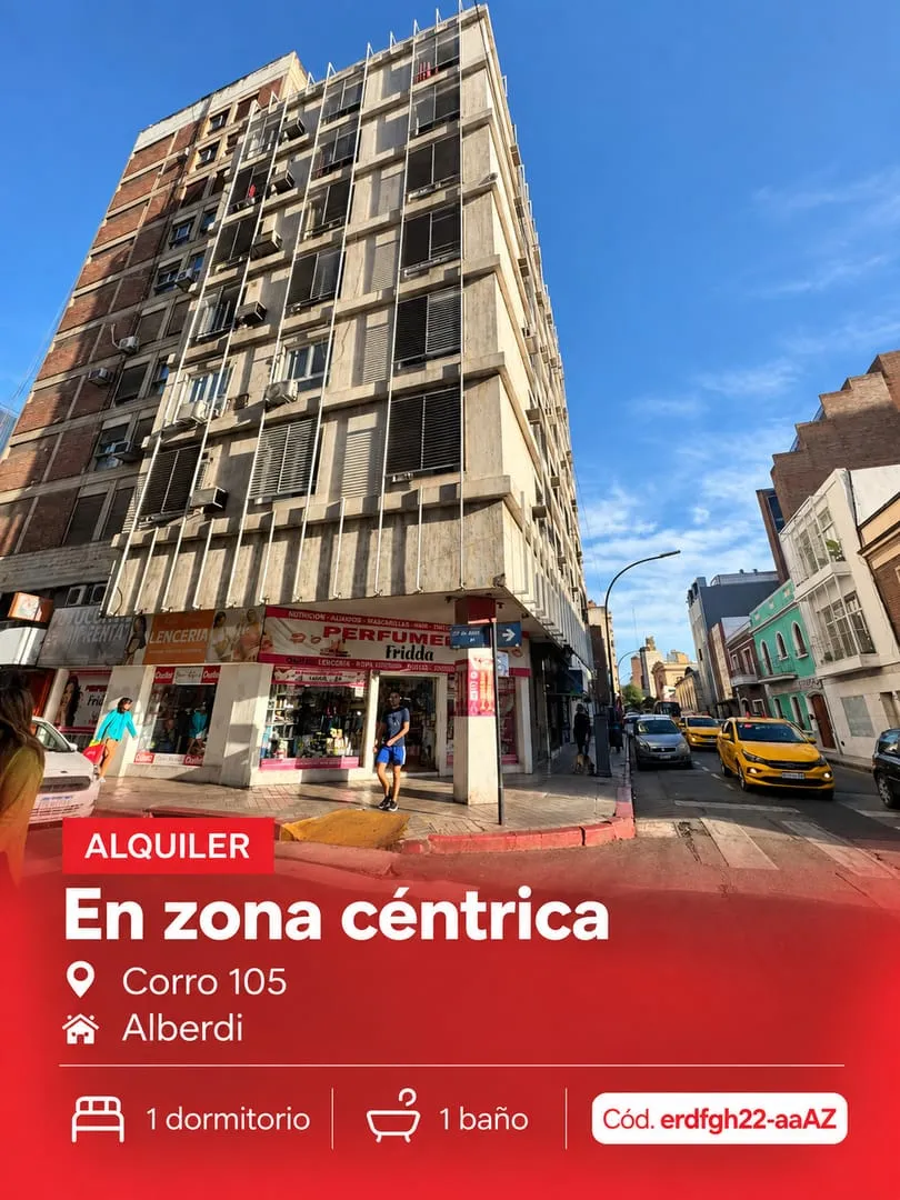 Departamento de 1 dormitorio en alquiler - Corro 105, piso 4