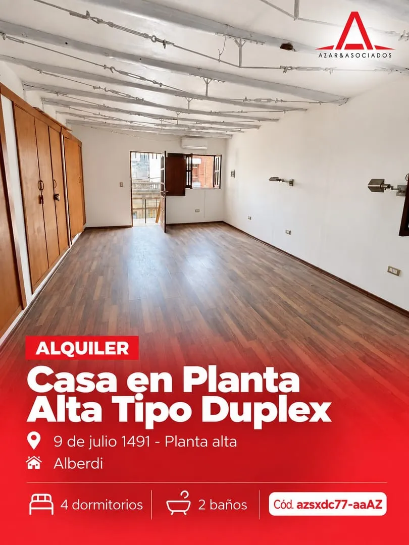 Casa en planta alta en alquiler - 9 de Julio 1491, Alberdi