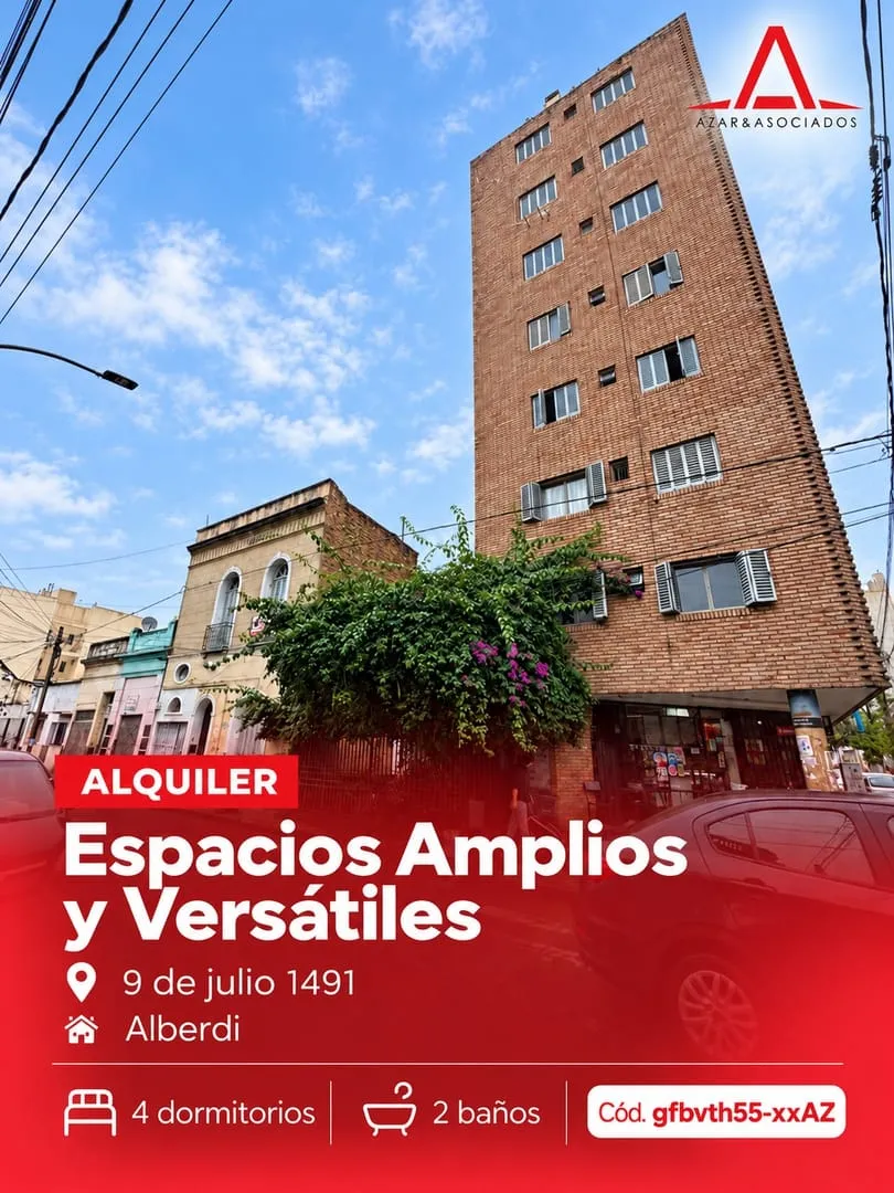 Casa en planta baja de 4 dormitorios en alquiler - 9 de Julio 1491