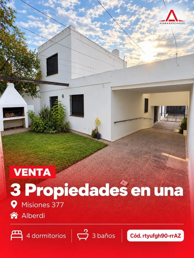 Casa de 4 dormitorios en venta - Misiones 377, Alberdi