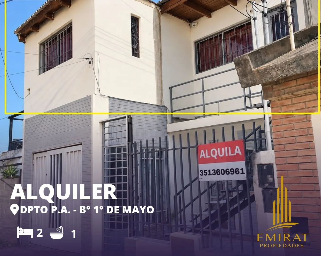 Dpto en alquiler 2 dormitorios en barrio primero de mayo