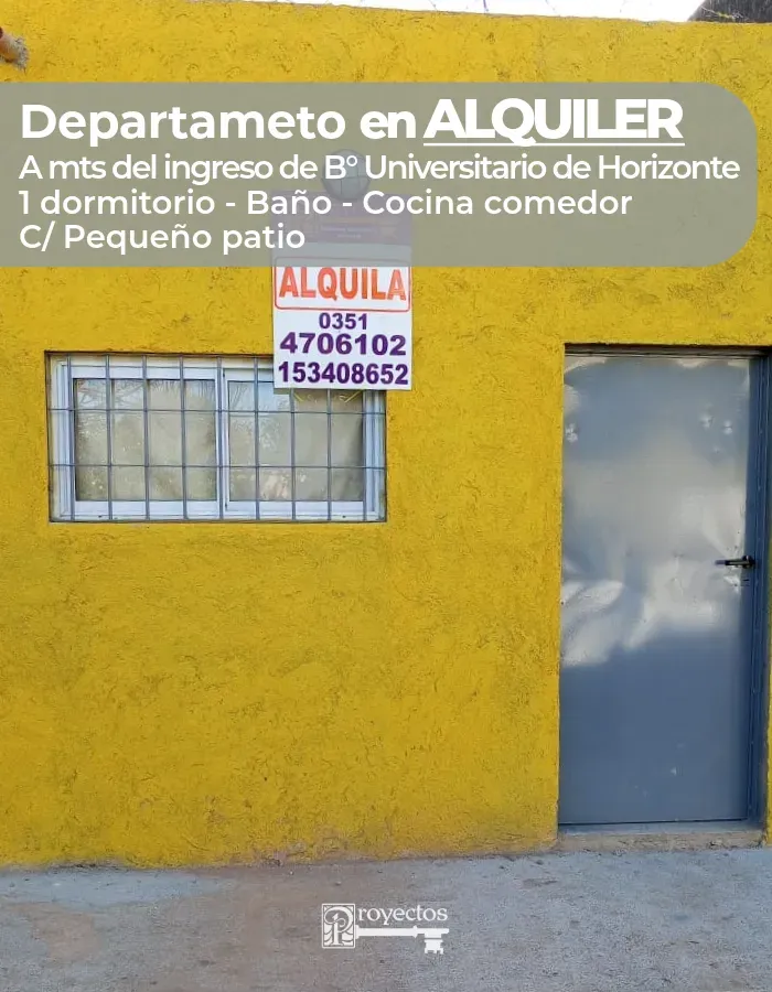Depto en ALQUILER - A mts de B° Universitario de Horizonte