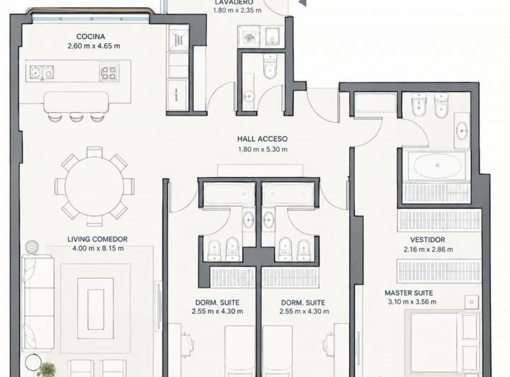 Departamento · 147m² · 4 Ambientes · 2 Cocheras