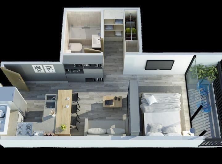 Departamento · 39m² · 1 Ambiente · 1 Cochera