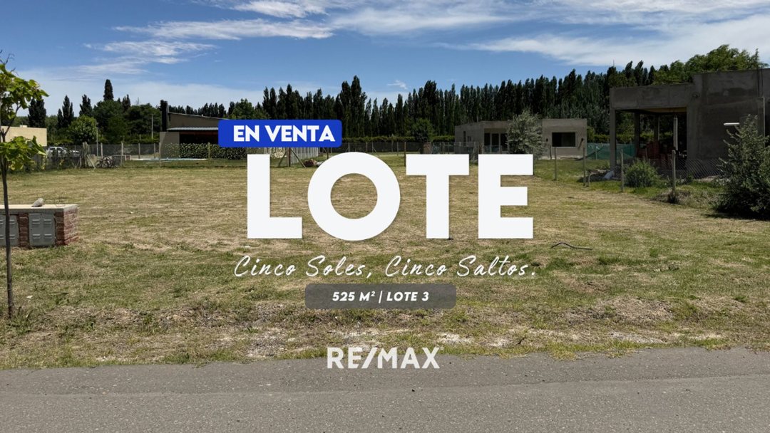 VENTA LOTE CINCO SOLES, CINCO SALTOS