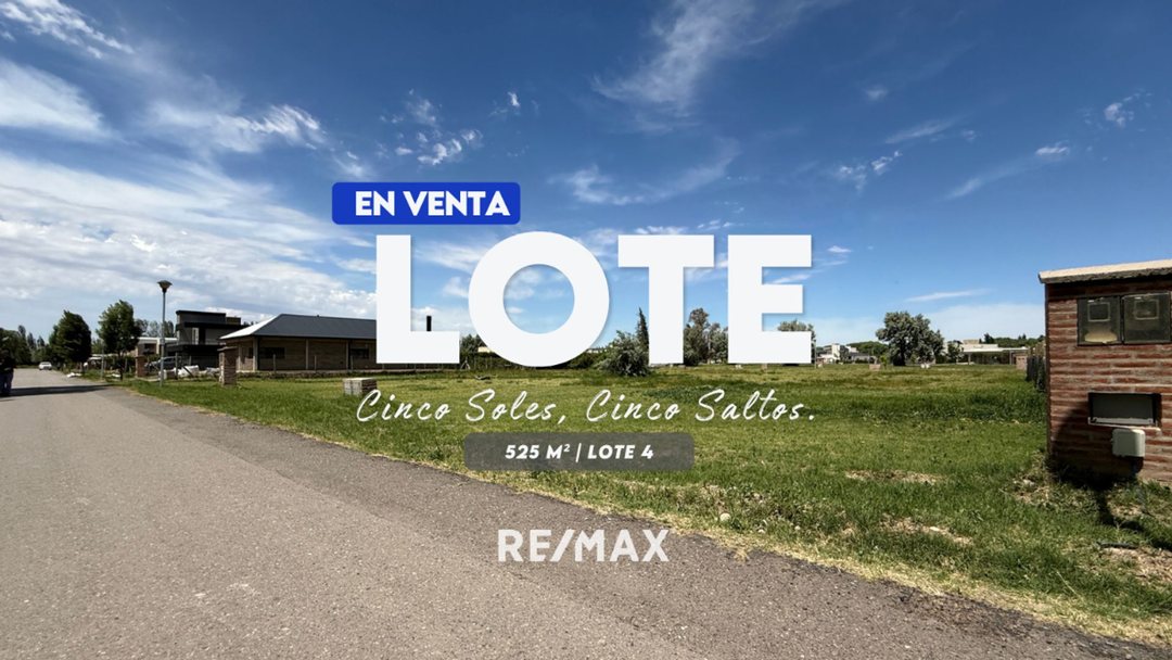 VENTA LOTE CINCO SOLES, CINCO SALTOS