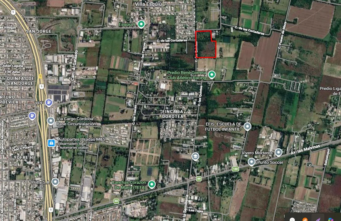 VENTA 5 LOTES EN CAMINO VIEJO A MONTE CRISTO O AV. LAS MALVINAS VILLA ESQUIÚ, CORDOBA
