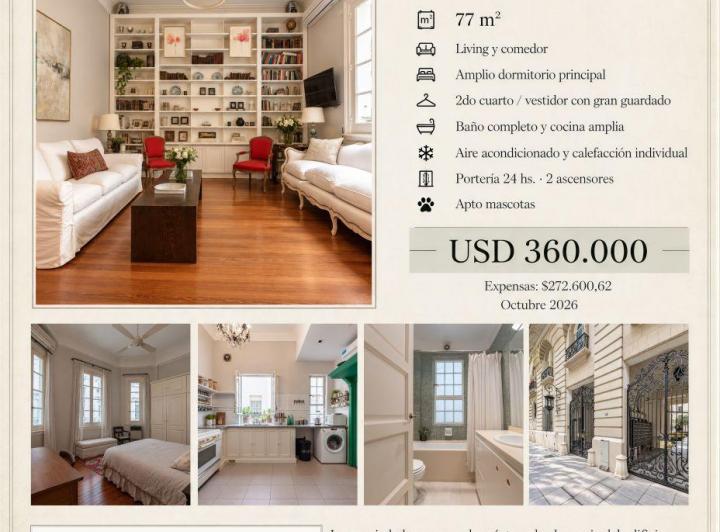 Departamento · 77m² · 3 Ambientes