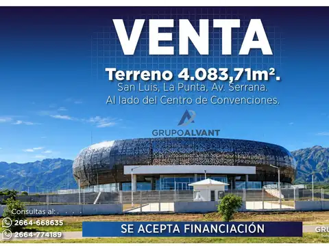 Venta terreno 4.083,71m2. av. serrana. la punta.