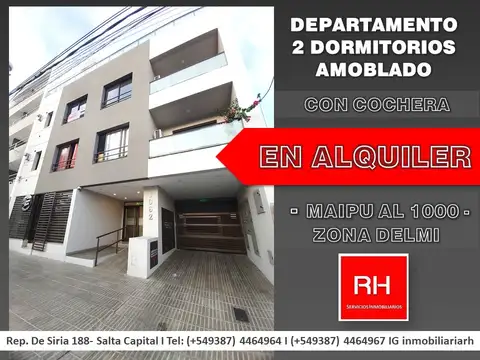 Departamento 2 dormitorios amoblado de categoria-alquiler