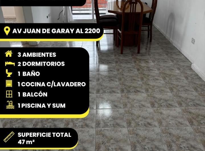Departamento · 47m² · 3 Ambientes