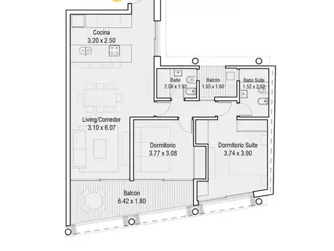 Departamento en Venta en Centro, Rosario