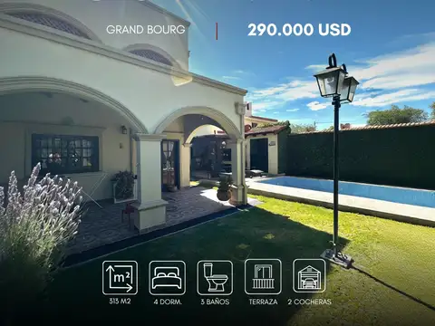 Casa en venta con pileta y cochera en grand bourg, salta