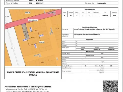 Terreno en Venta en Centro, Rosario