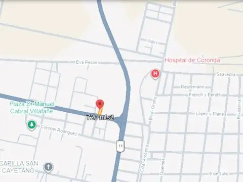 Venta terreno 720 m2 en coronda