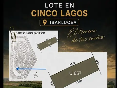 Venta lote cinco lagos - ibarlucea