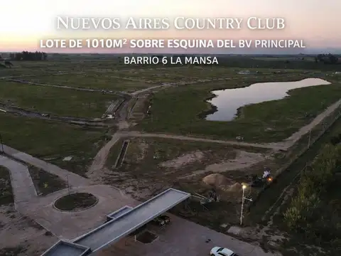 Lote sobre bv principal esquina de 1010m2 barrio 6
