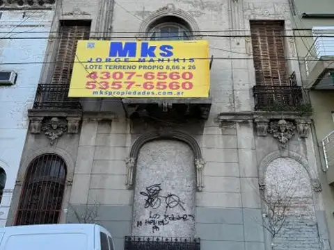 Lote en venta. sup vendible 1.217 m² + 5 cocheras. 8,66 x 25 mts.