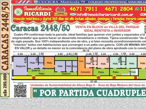 Por partida cuádruple 4 ph venta en block