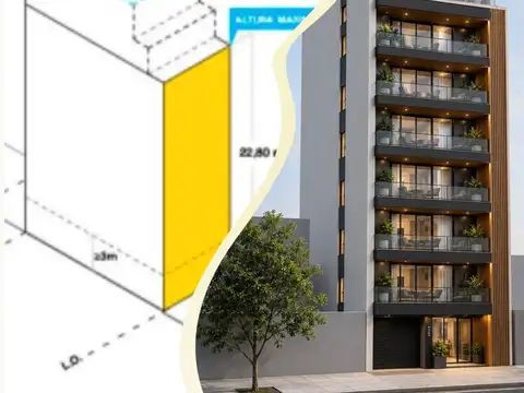 Venta lote  8,66x44- pb +7 pisos+2 ret- villa luro