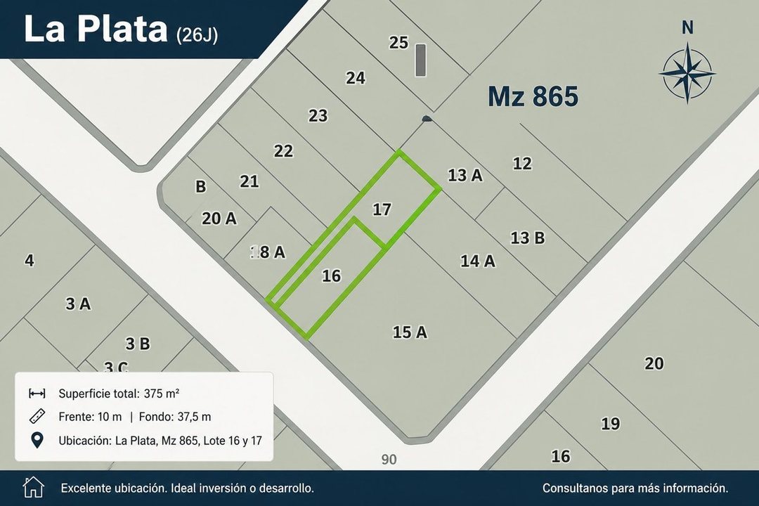 LOTE EN VENTA LA PLATA IDEAL DESARROLLO