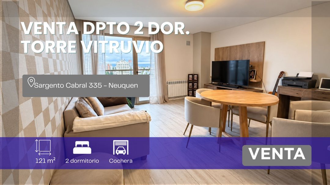VENTA DEPARTAMENTO 2 DORMITORIOS CON COCHERA.