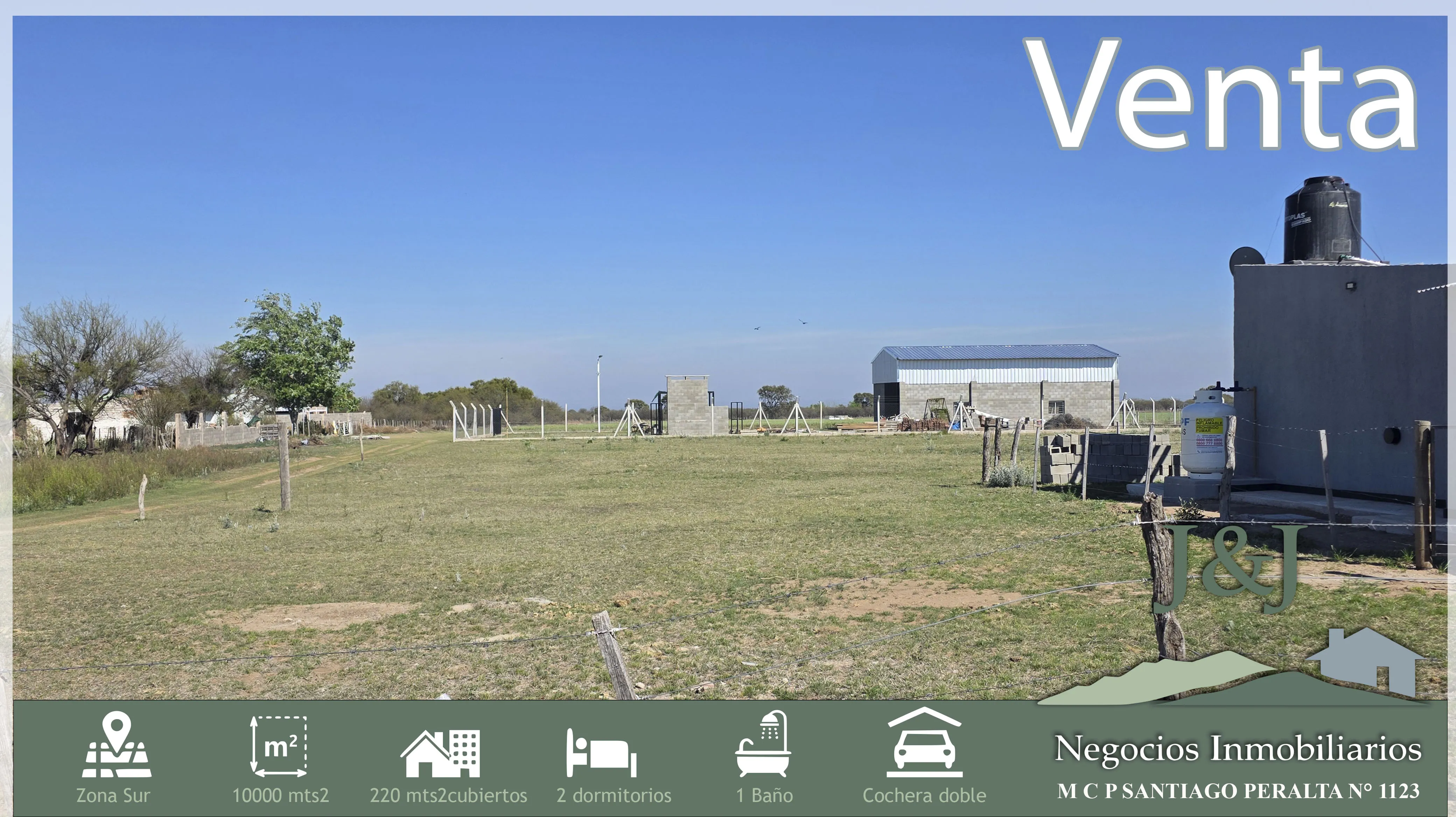 Vendo 10 hectareas en zona sur con casa y galpon