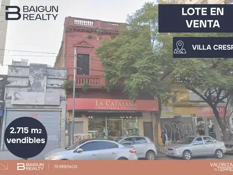Terreno en Venta en Villa Crespo, Capital Federal