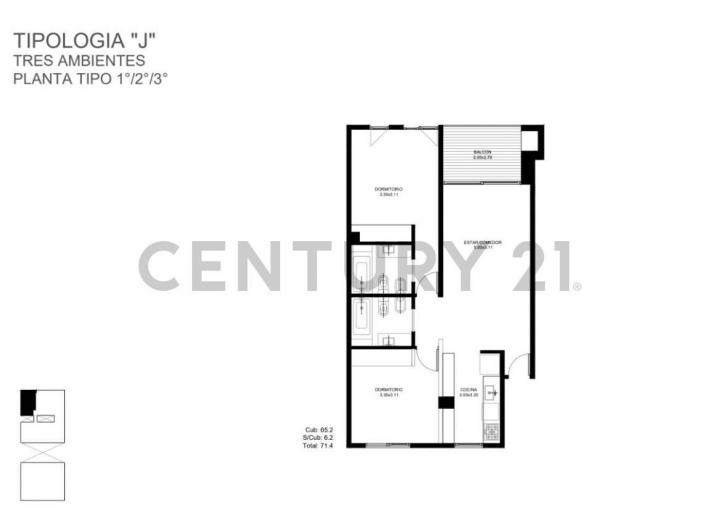 Casa · 71m² · 3 Ambientes