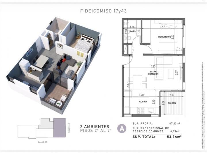 Departamento · 58m² · 1 Ambiente