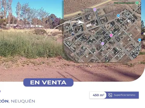 Venta terreno 450 m2 villa el chocón neuquén