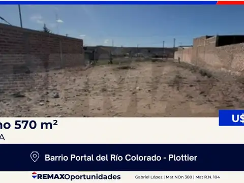 Venta lote - b° portal rio colorado - plottier
