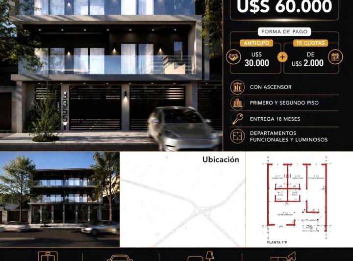 Departamento · 38m² · 2 Ambientes · 1 Cochera