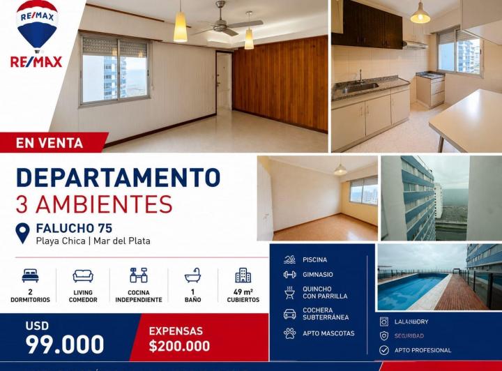 Departamento · 49m² · 3 Ambientes