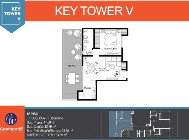 Departamento · 43m² · 2 Ambientes