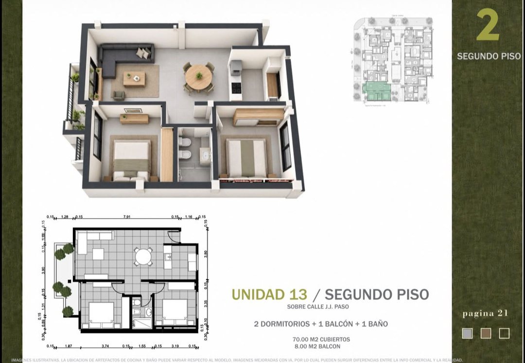 Preventa U13 Dos dormitorios sobre Jj Paso.