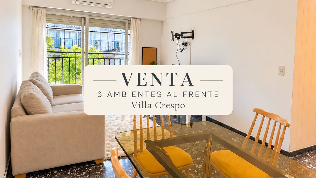 3 AMBIENTES 73 m2 FRENTE COCHERA VILLA CRESPO