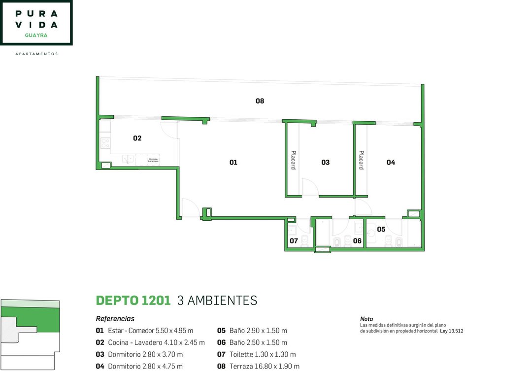 Venta 3 amb con balcón a estrenar en Núñez