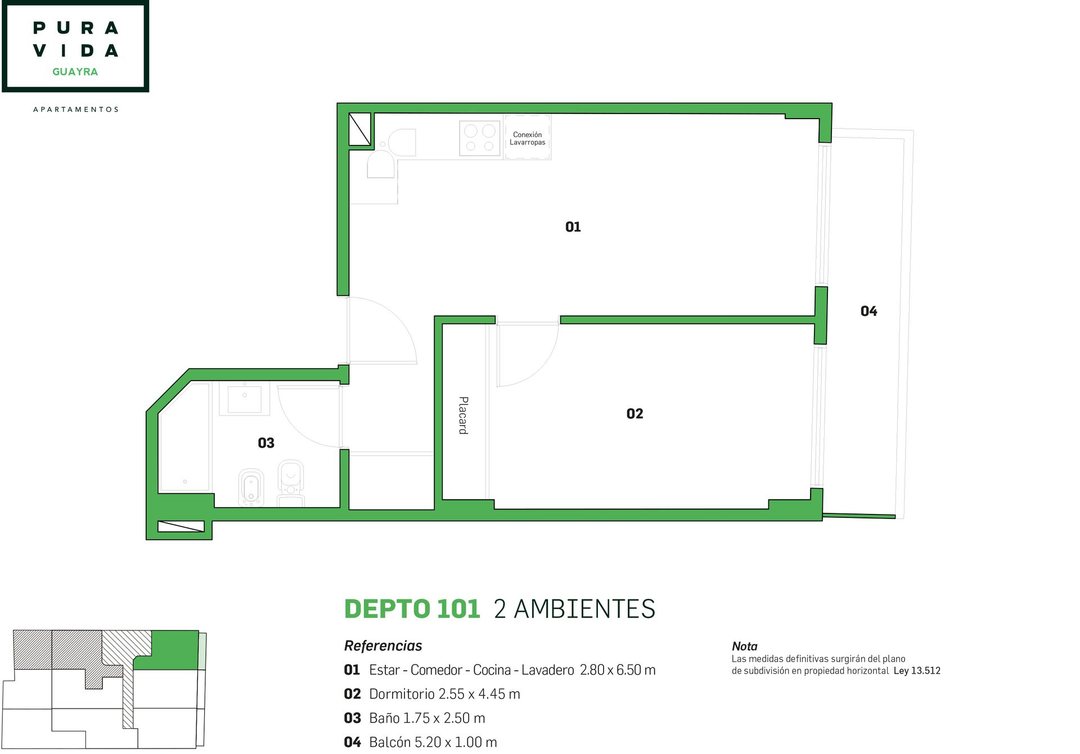 Venta 2 amb con balcón a estrenar en Núñez