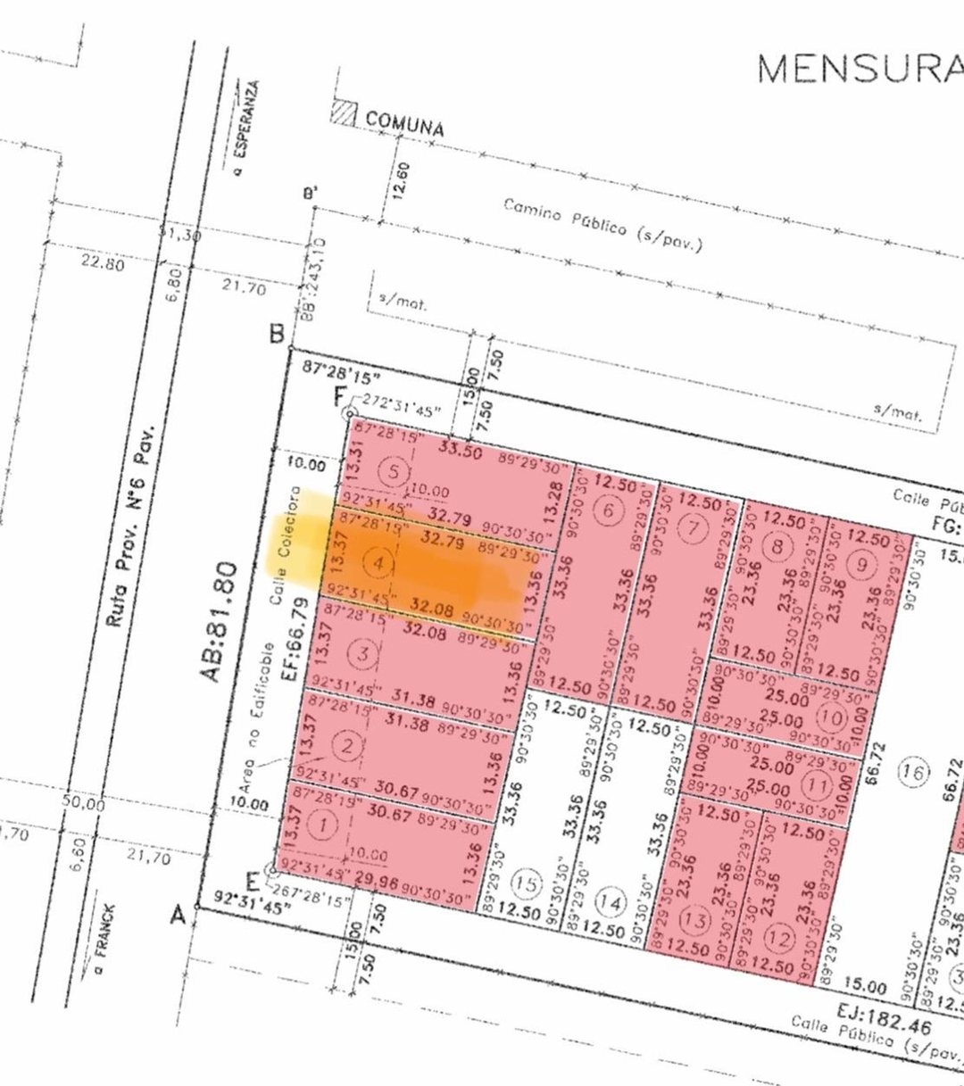 Venta lote sobre ruta provincial 6