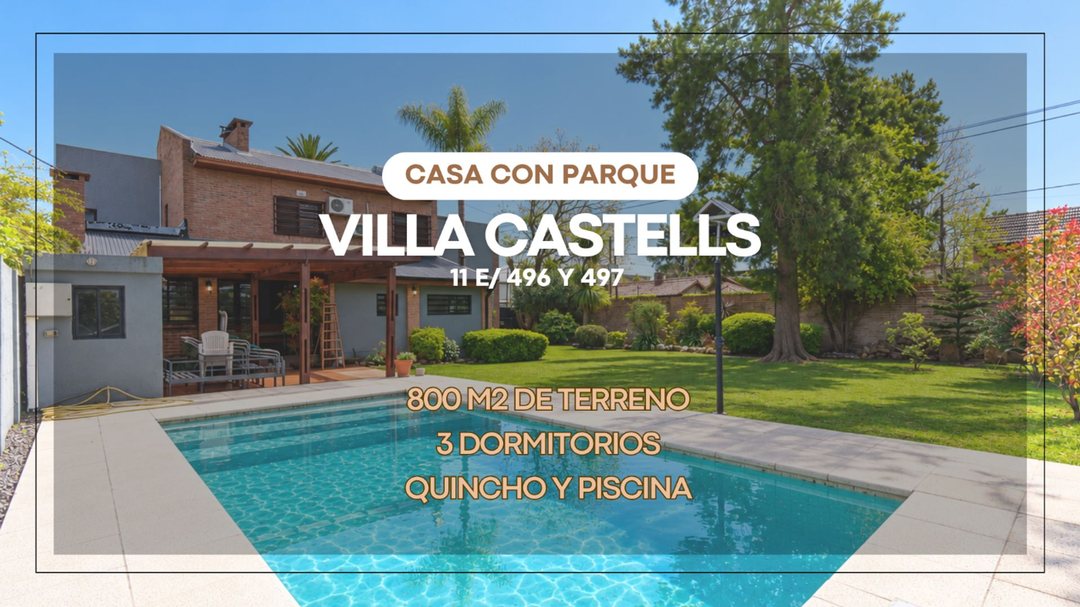 Casa 3 dormitorios con jardin, quincho y pileta