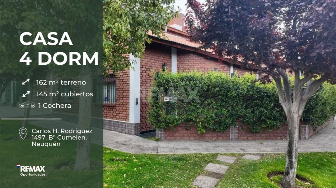 VENTA CASA 4 DORMITORIOS BARRIO CUMELÉN