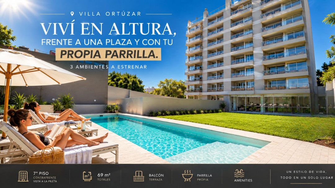 3 AMBIENTES A ESTRENAR VILLA ORTUZAR CON AMENITIES
