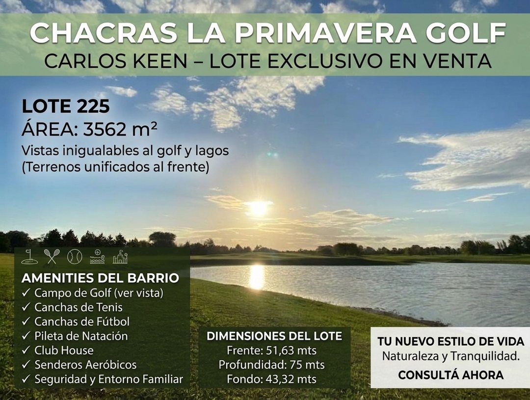 Lote en Venta, La Primavera Golf Club 3562m2