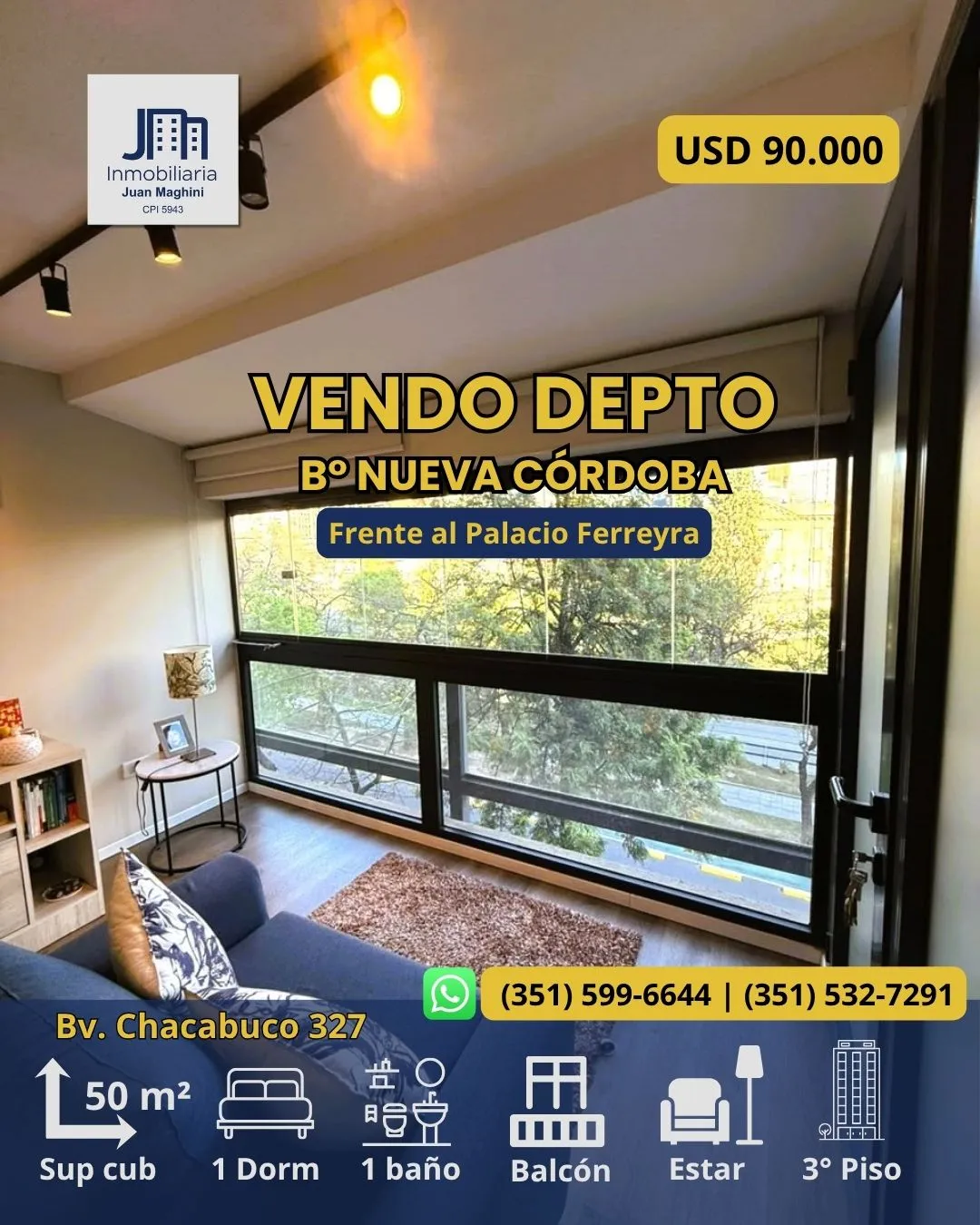 DEPTO EN VENTA FRENTE AL PALACIO FERREYRA 🏤 1 DORM. | B° NUEVA CÓRDOBA