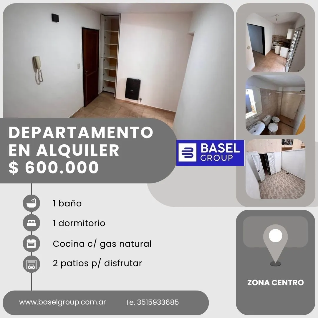 ALQUILER DEPTO 1 DORMIT + PATIO B° ALBERDI