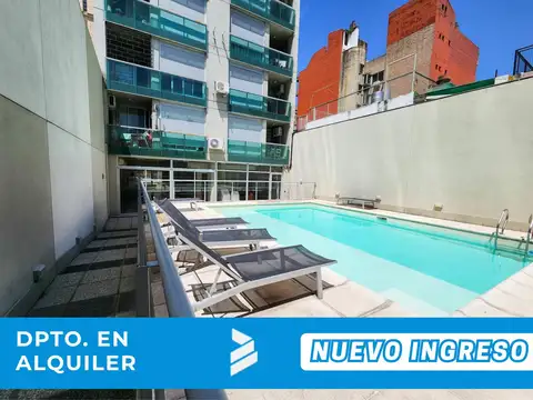 Un dormitorio en suite   toilette y comodín con cochera en alquiler: edificio malena (córdoba 2370)