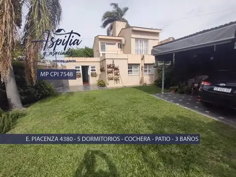 Venta casa 5 dormitorios con quincho y cochera en poeta lugones
